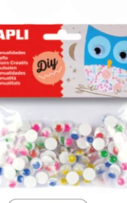 Yeux mobiles APLI avec iris sans cils